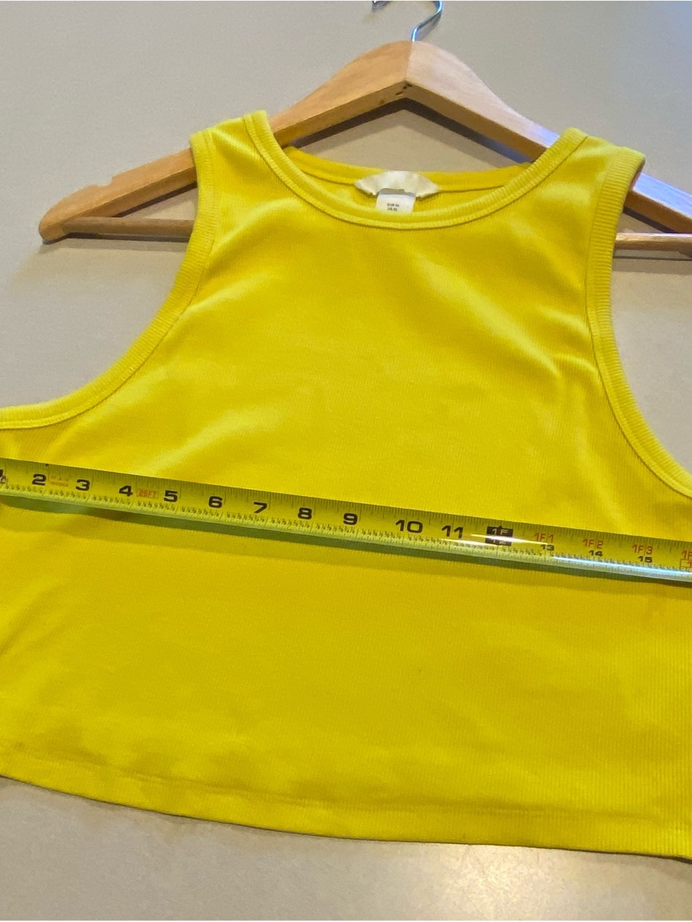 H&M Yellow Ribbed Crop Tank Top - Picture 4 of 4